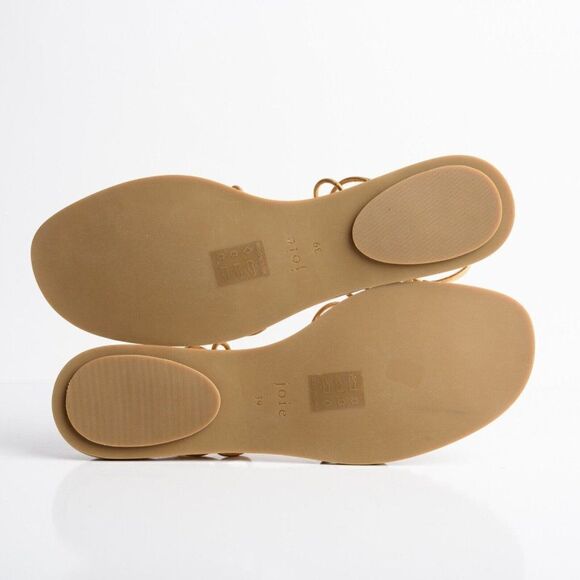 Joie Womens Gold Estin Brass Strappy Flat Sandals Flats US 9 EU 39 New with Box - Picture 8 of 9
